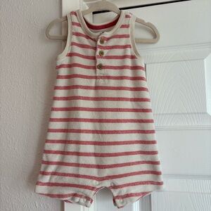 Carter’s Striped White and Red Terry Romper One Piece